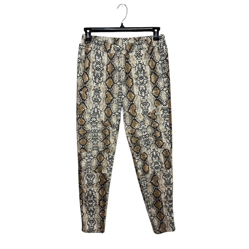 NWT Andree by UNIT Womens XL Snakeskin Print Leggings Brown Tan High Rise